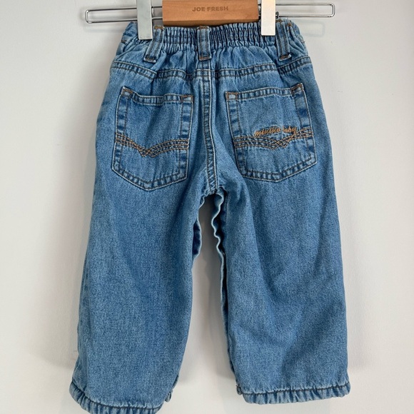 Mi-Ni-No King's Guard Flannel Lined Blue Jeans Elastic Waist - Picture 2 of 7